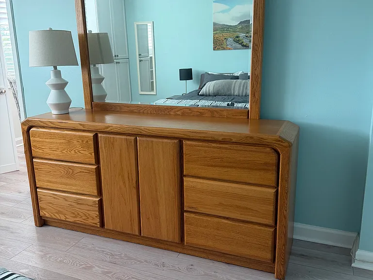Like new dresser in primary. LVP throughout.
