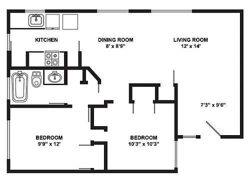 Floor plan Two Bedroom