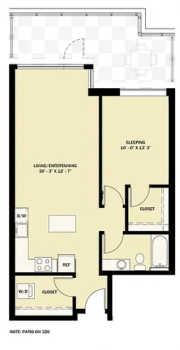 Floor plan 1 Bedroom 1 Bath B9