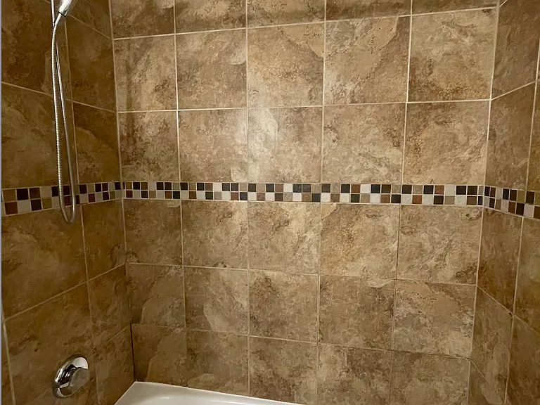 New tub, tile surround