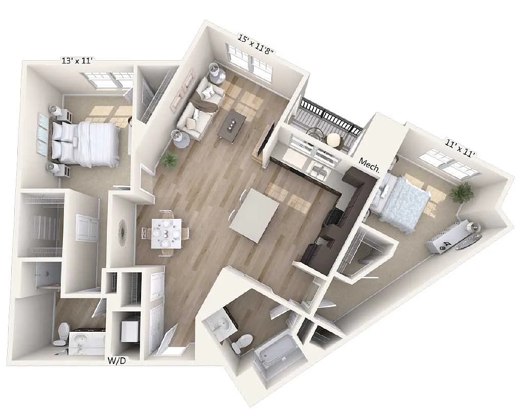 Floor plan B3-1267sq-Reno