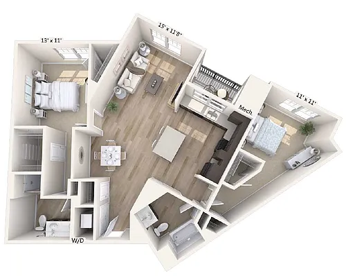 Floor plan B3-1267sq-Reno