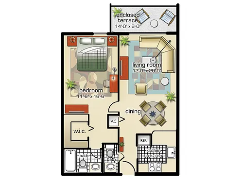 Floor plan Phase I, Model D