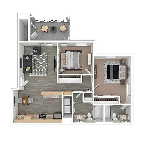 Floor plan 2bed 2 bath
