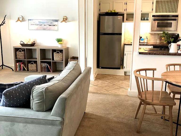 Open concept living, dining & kitchen.