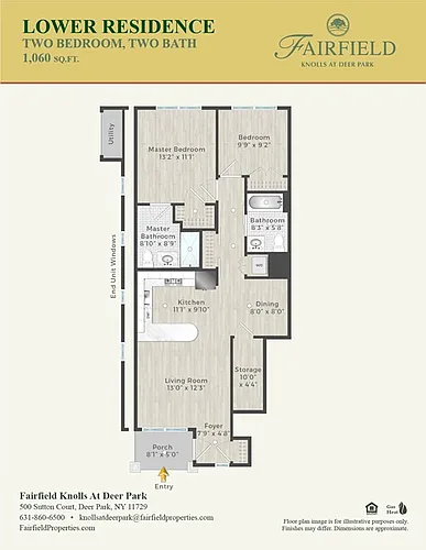 Floor plan Lark 2BR Lower Residence With Porch