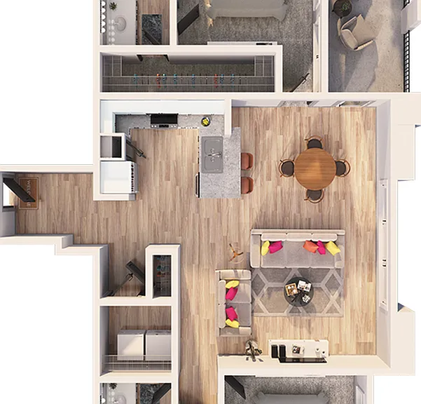 The Roosevelt Arlington Commons- B2D Floorplan The Roosevelt Arlington Commons- B2D Floorplan