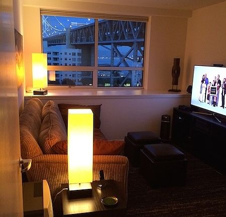 Living room at night