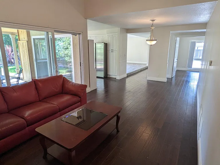 Open air concept show the family room, dining room, kitchen, living room and even the office (or bedroom or nursery)