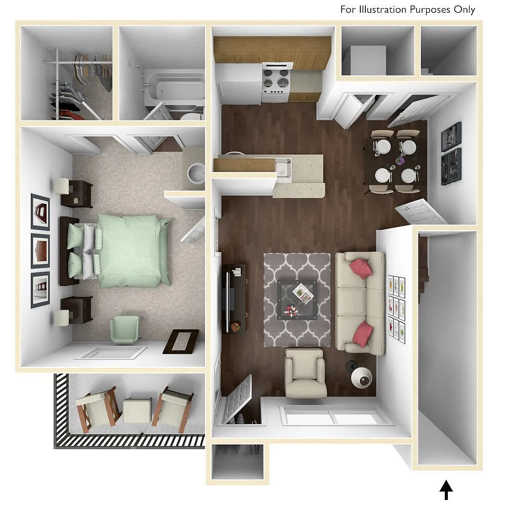 Floor plan 1 Bedroom 1 Bath