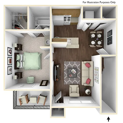 Floor plan 1 Bedroom 1 Bath