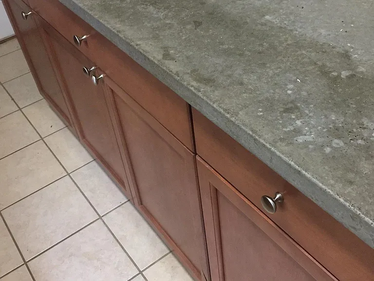 Concrete counter tops and new cabinets with soft close drawers