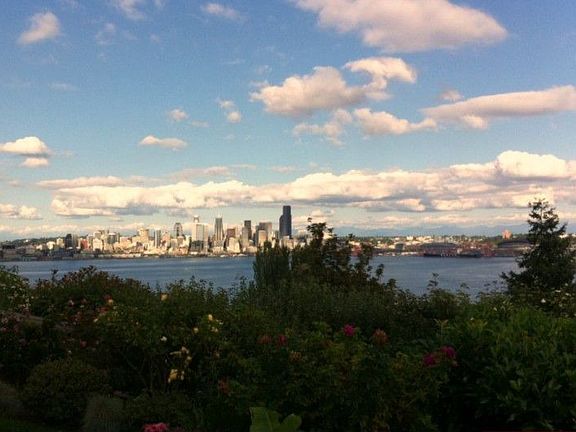 Summer views from backyard. Lush landscapes and Infinity Bluff Views