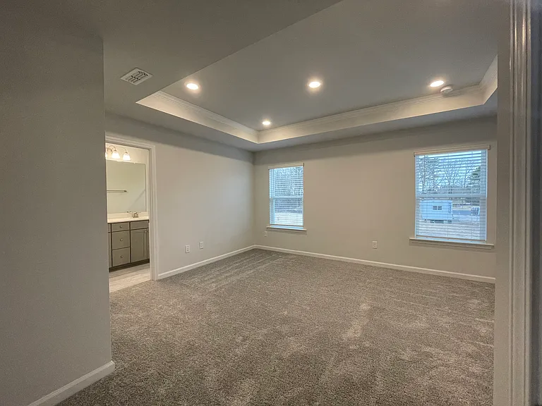 Spacious master suite with tray ceiling