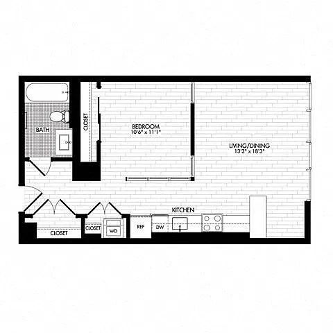 Floor plan Jr 1C-C (Affordable Housing)