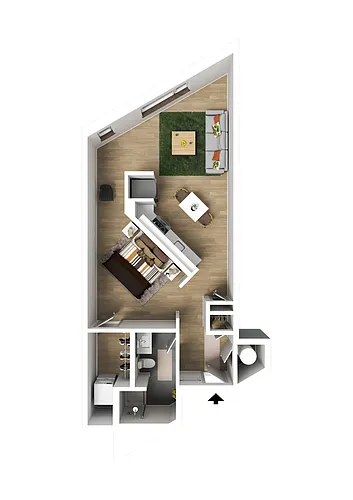 Floor plan Jr. 1 Bedroom Type C