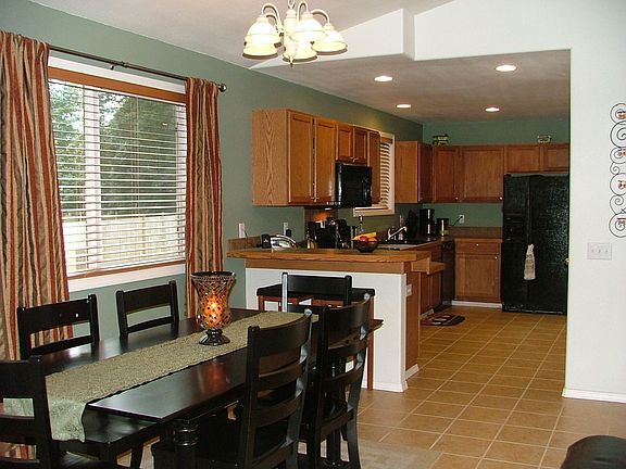 Kitchen open to dining