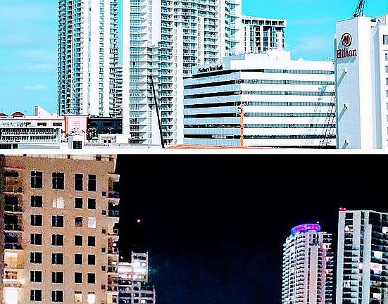 Sunrise to city night lights