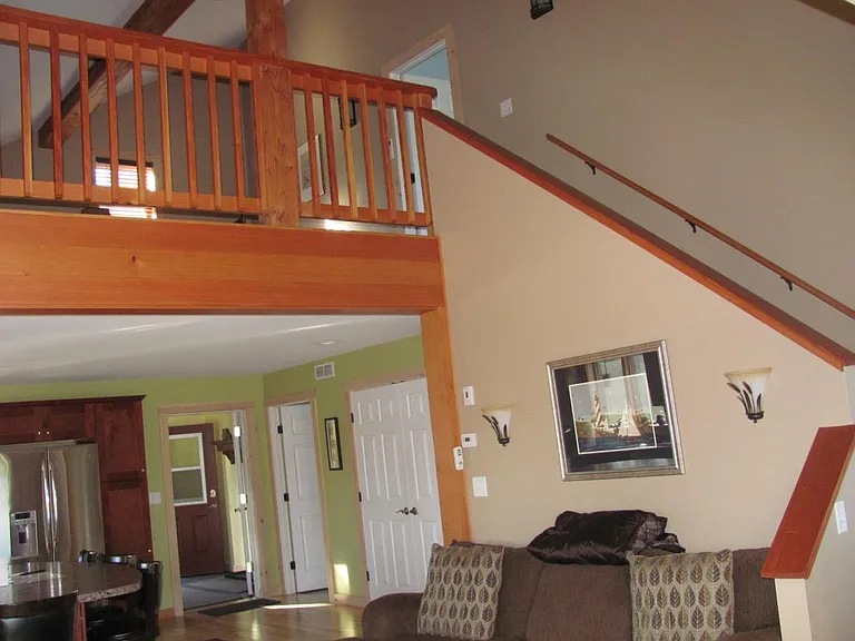 The stairs lead to the loft and second bedroom with in suite
