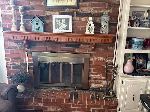 Warm inviting fireplace.