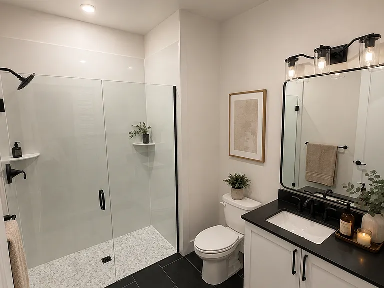 Bathroom virtually staged for inspiration.