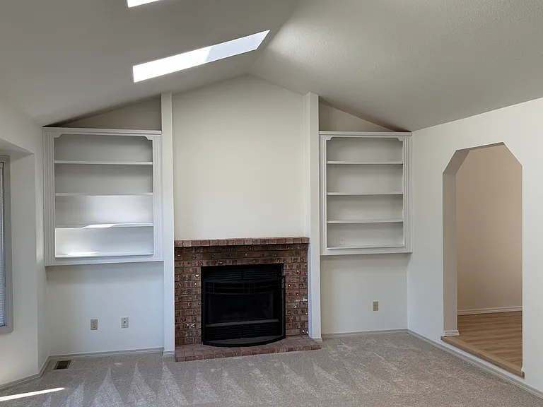 Living room built in bookcases