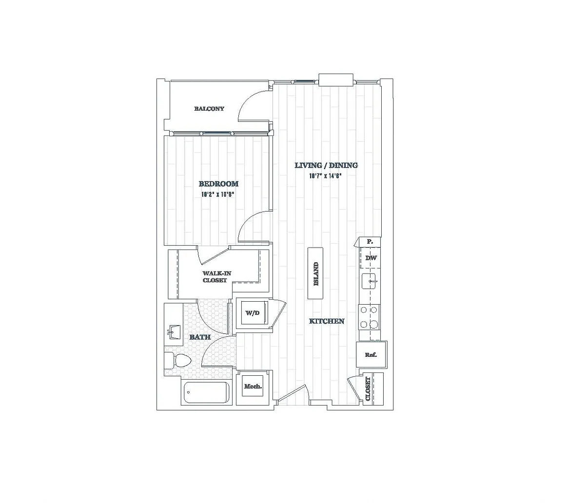 Floor plan 1 Bed - 1 Bath | a06