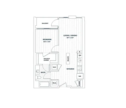 Floor plan 1 Bed - 1 Bath | a06