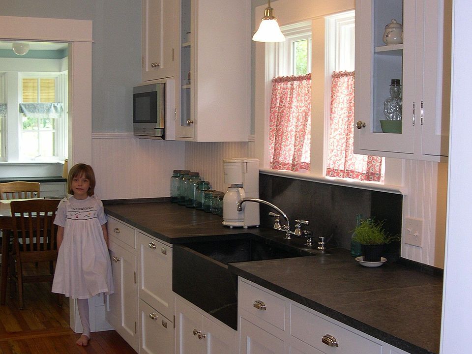 custom cabinets and soapstone counters