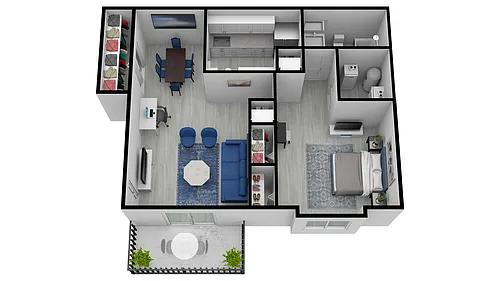 Floor plan II 1 Bed 1 Bath C