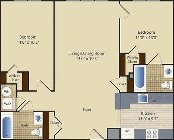 Two Bedroom Two Bath (1024 SF) Two Bedroom Two Bath (1024 SF)