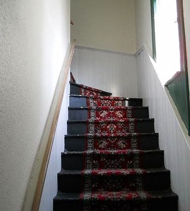 Stairway leads to suites