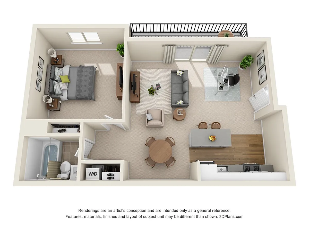 Floor plan 1-Bedroom 1-Bathroom