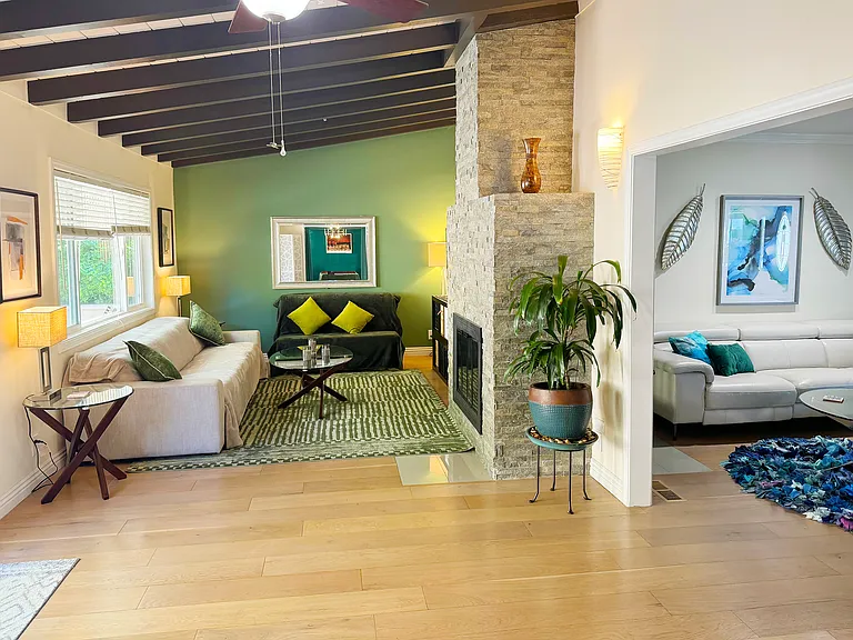 Open concept kitchen equipped with all new stainless steel appliances, breakfast nook, Dining room, Living room, Family room
