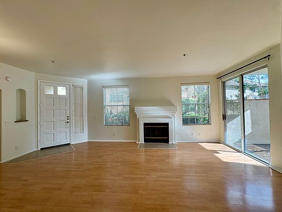 Entire living room with fireplace