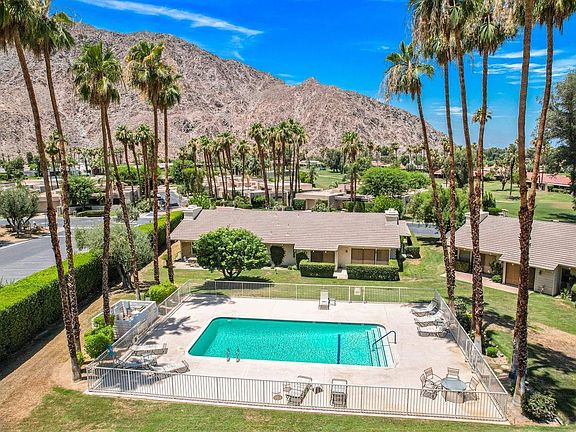 One of two heated pools for community