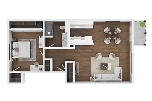Floor plan 1 Bed 1 Bath