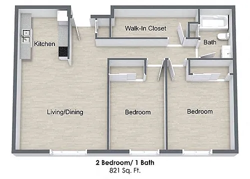 Floor plan Two Bedroom Apartment