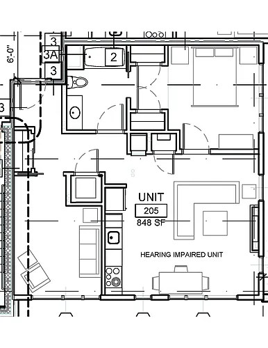 Floor plan 1BR, 1BA+Den - 28 Mechanic