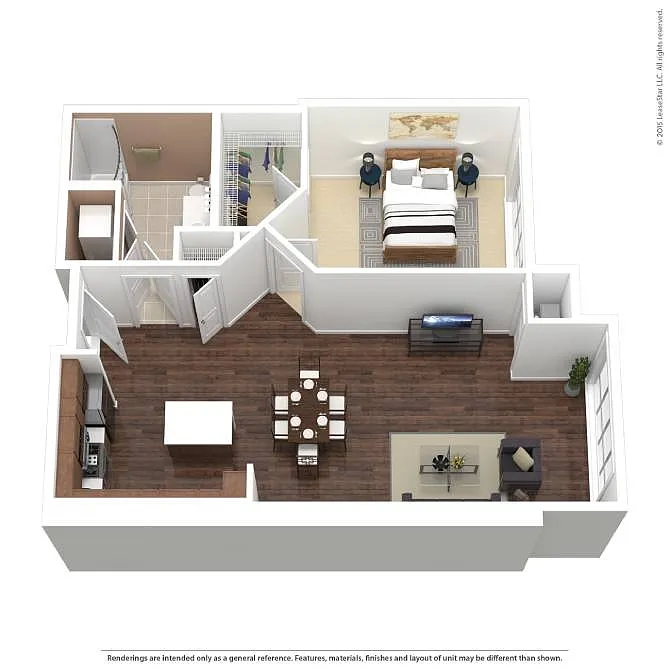 Floor plan BHP-A6 | 1 Bed | 1 Bath