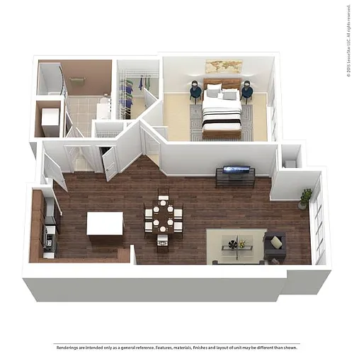 Floor plan BHP-A6 | 1 Bed | 1 Bath