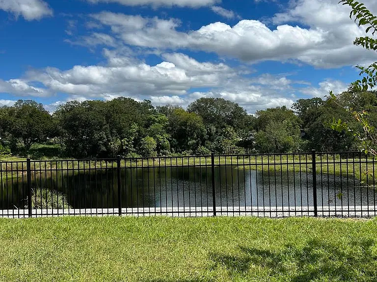 Backyard with lake view