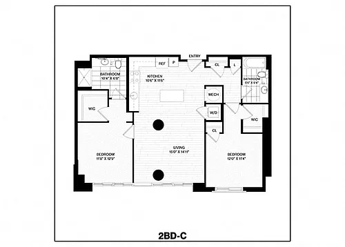 Floor plan 2 Bed/2 Bath-C
