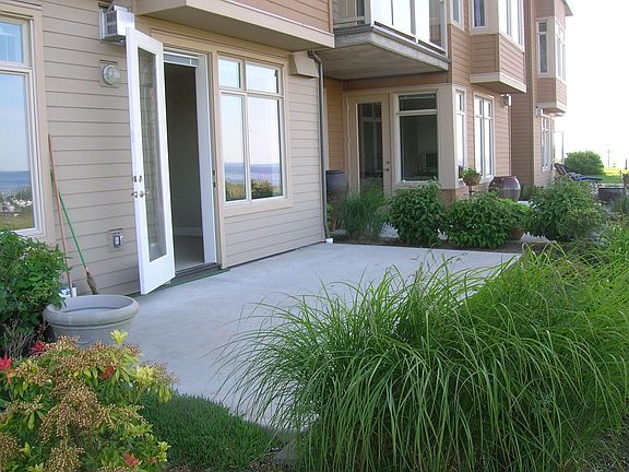 Ground floor patio facing Puget Sound