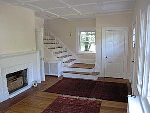 Living room showing fireplace