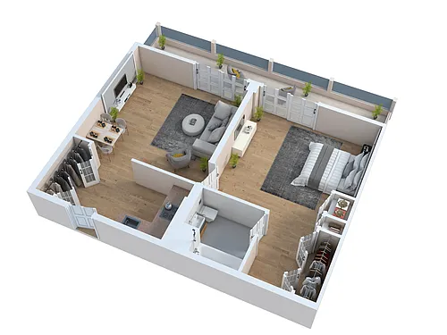 Floor plan 1 Bedroom (Suite)