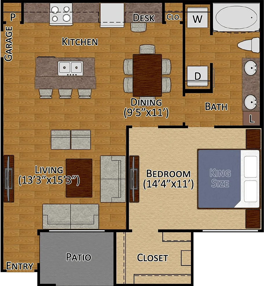 Floor plan 1x1 Floor 1 Garage