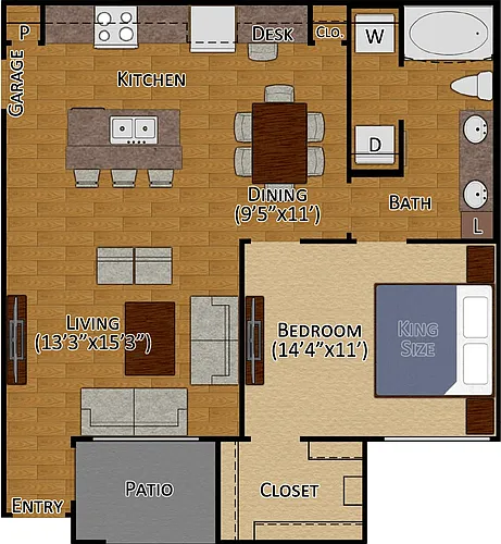 Floor plan 1x1 Floor 1 Garage