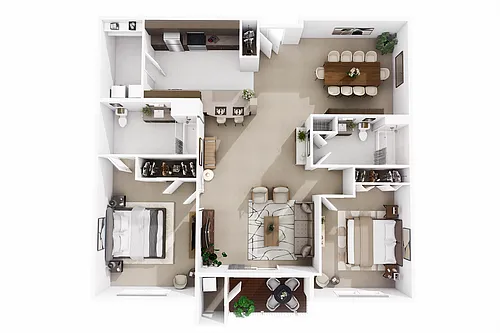 Floor plan 2 Bed/ 2 Bath