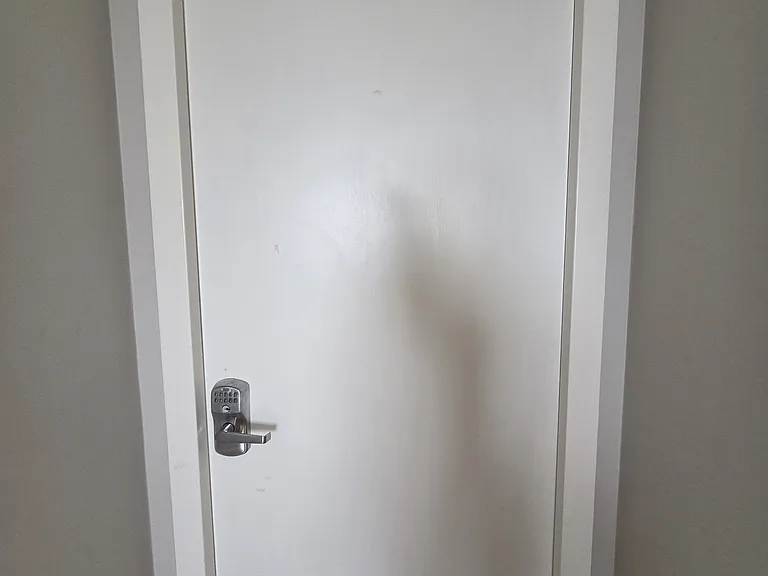 Master bedroom keypad door